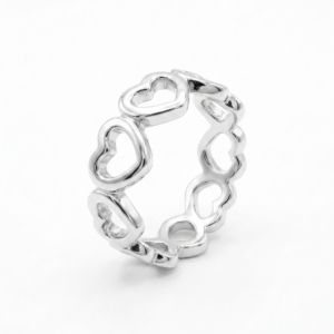 Alternative view of Silver Open Heart – Eternity Cutout Ring