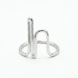 Alternative view of Silver Sculptural Wire Arch Ring
