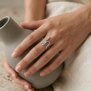 Silver Sculptural Wire Arch Ring