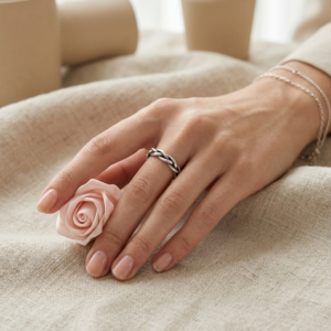 Silver Braided Plait Eternity Band