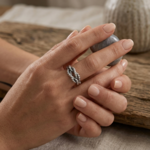 Silver Double Twisted Rope Sailor’s Knot Ring