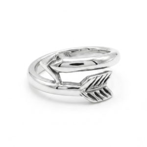 Alternative view of Silver Arrow Bypass Ring - Sculpted Arrowhead Wrap Band