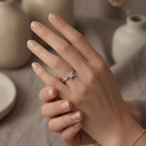 Silver Star Ring - Minimalist Stacking Celestial Band