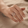 Silver Beaded Open Circle Ring - Karma Eternity Band