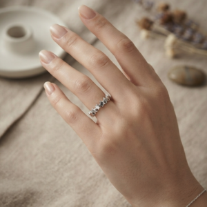 Silver Star Eternity Band - Interlocking Stars Stacking Ring