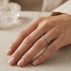 Silver Rope & Scroll Band - Textured Antiqued Eternity Ring