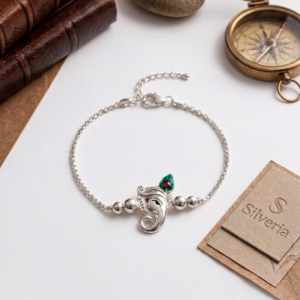 Silver Ganesha Peacock Feather Rakhi | Silveria