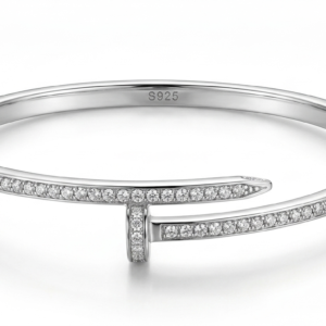 Silver Signature Just-Nail Pave Kada