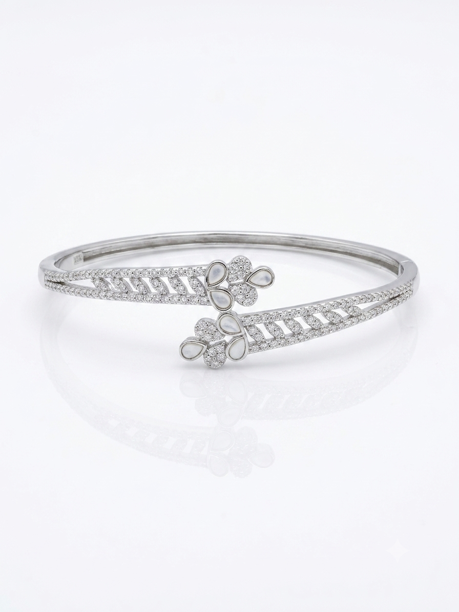 Silver Empress Flora Mother-of-Pearl Kada