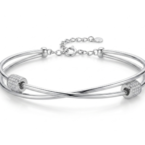 Silver Infinity Cross Dual Charm Kada