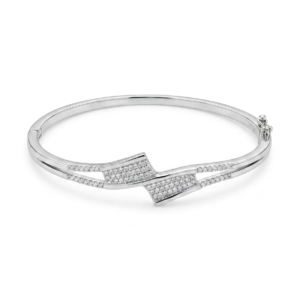 Silver Abstract Origami 925 Sterling Kada