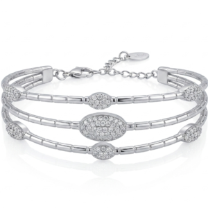 Silver Grand Empress Triple-Tier Pave Kada
