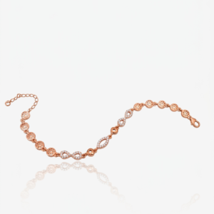 Silver The Eternal Rose Gold Infinity & Wheel Charm Bracelet - Image 3