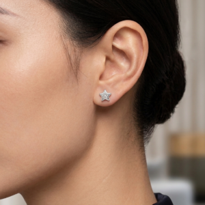 Alternative view of Silver Starburst Solitaire Bezel Studs