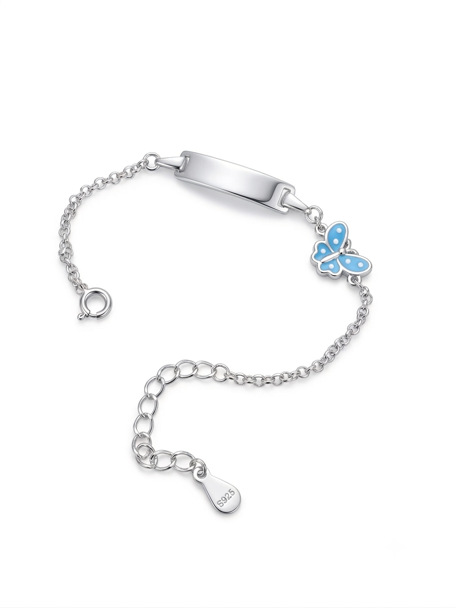 Silver The Little Butterfly Engravable Bracelet
