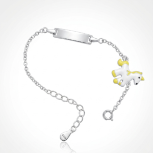 Silver Kids' ID – Pastel Unicorn Charm Bracelet