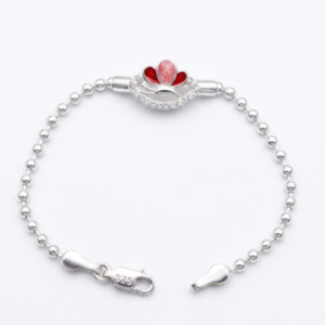 Silver Ball Chain Kid’s Crystal & Butterfly Charm Bracelet