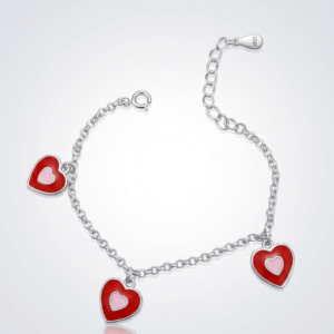 Silver The Sweetheart Enamel Trio  Kid’s Bracelet