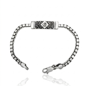 Silver Om Charm Kids' Box Chain Bracelet
