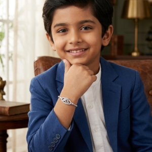 Alternative view of Silver Sparkling Crystal Elephant Kids' Ball Chain Bracelet