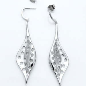 Silver Luna Sculptural Openwork Drop Earrings