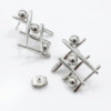 Silver Tic-Tac-Toe Abstract Geometric Earrings