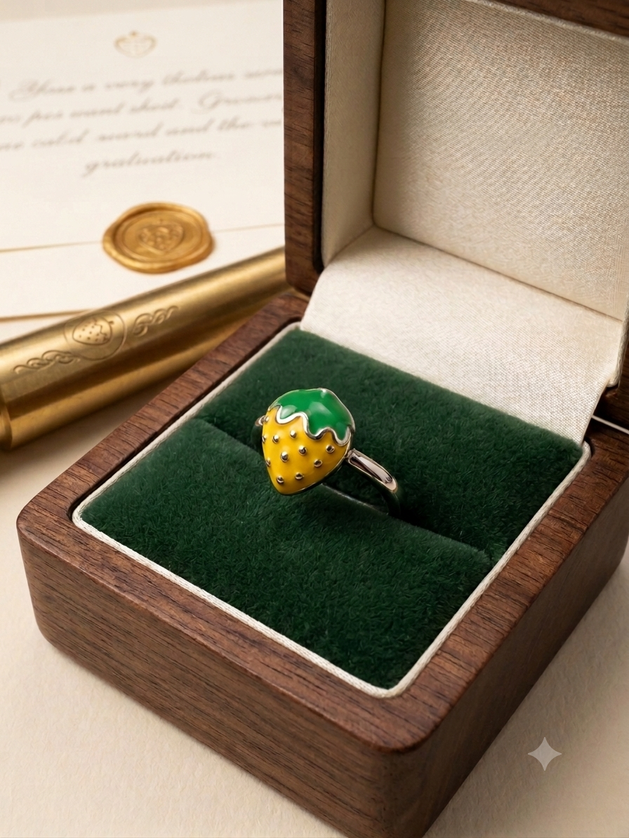 Silveria yellow strawberry ring