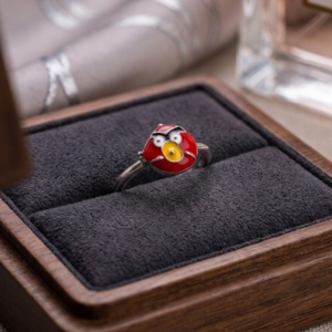 Silveria red angry bird ring