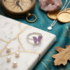 Silveria purple butterfly ring