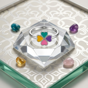 Silveria multicolor flower ring