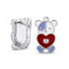 Silver Kid’s teddy Bear Enamel Earring