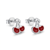 Silver Kid’s cherry Enamel Earring