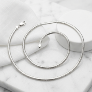Silver Square Snake Chain Necklace
