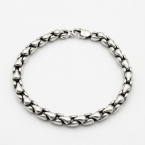 Silver Teardrop Link Bracelet