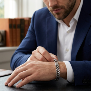 Alternative view of Silver Franco Wheat Link Bracelet