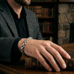 Alternative view of Silver Teardrop Link Bracelet