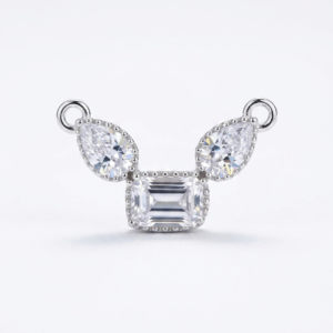Silver Pear-Cut CZ Mangalsutra Pendant