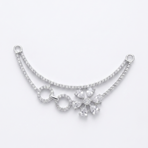 Silver Floral Crescent Mangalsutra Pendant