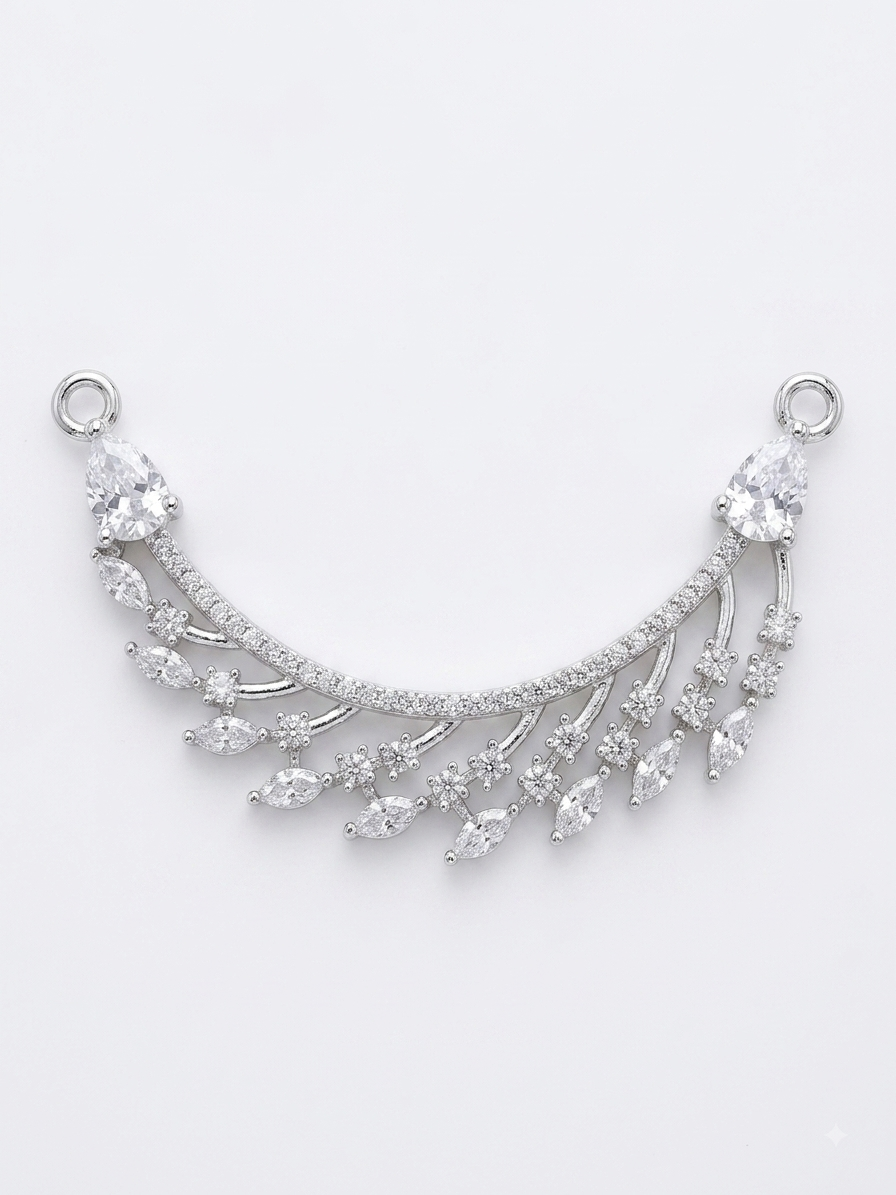 Silver Botanical Vine Mangalsutra Pendant