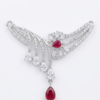 Silver Ruby Red Teardrop CZ Mangalsutra Pendant