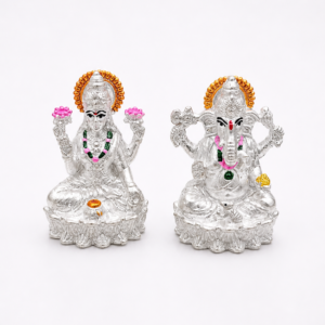 Pure Silver Lakshmi Ganesha Idols for Puja | Silveria