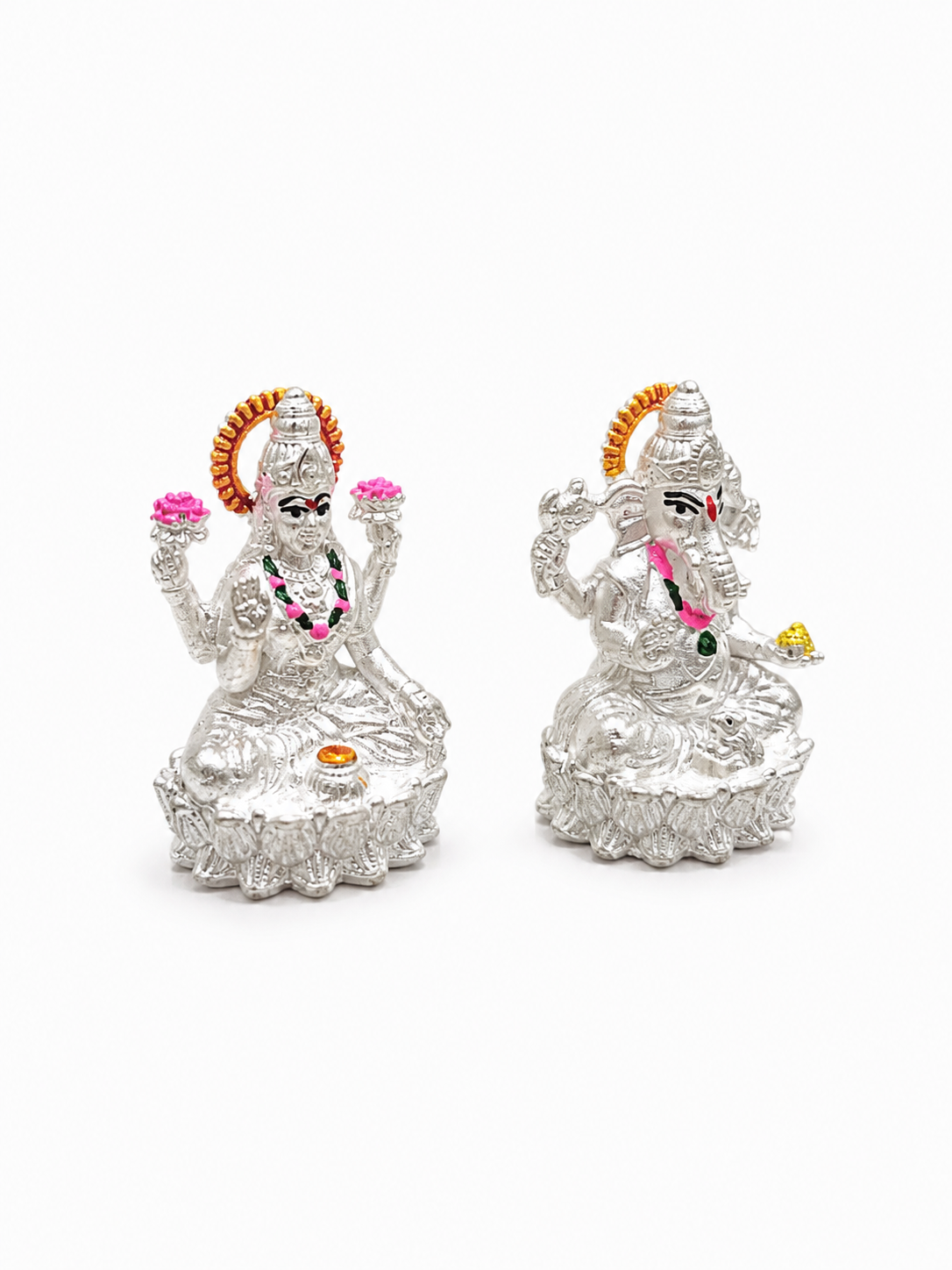 Pure Silver Lakshmi Ganesha Idols for Puja | Silveria - Image 2