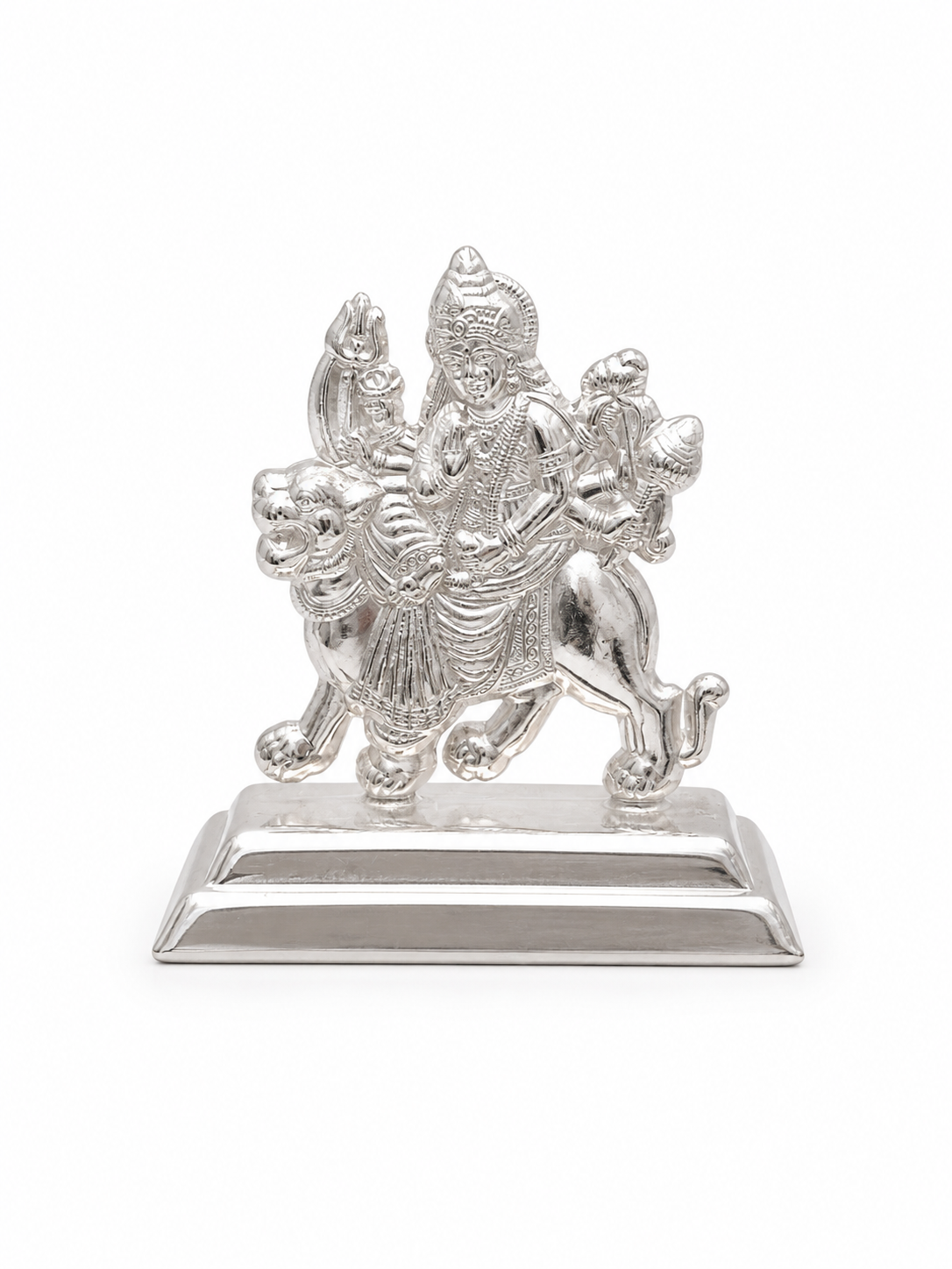 Silver Goddess Durga Idol | Sherawali Mata Murti | Silveria