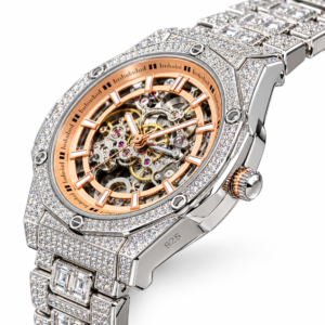 Silver 925 Automatic Skeleton RoseGold Dial Watch For Men | Silveria - Image 3