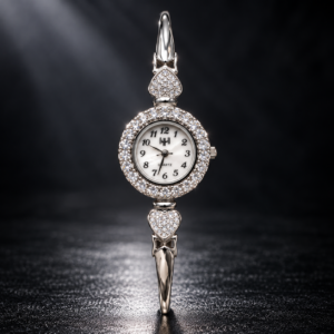 Premium 925 Pure Silver "HH" Heart-Motif Kada Watch for Women
