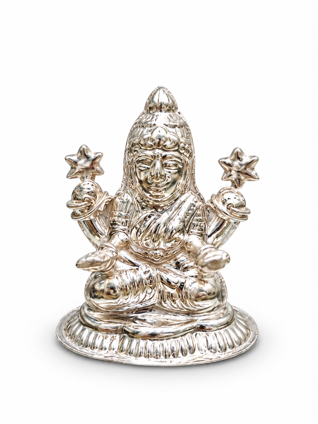 Premium 925 Pure Silver Seated Goddess Lakshmi Idol Small
