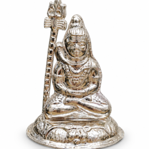 Premium 925 Pure Silver Meditating Lord Shiva Idol with Trishul