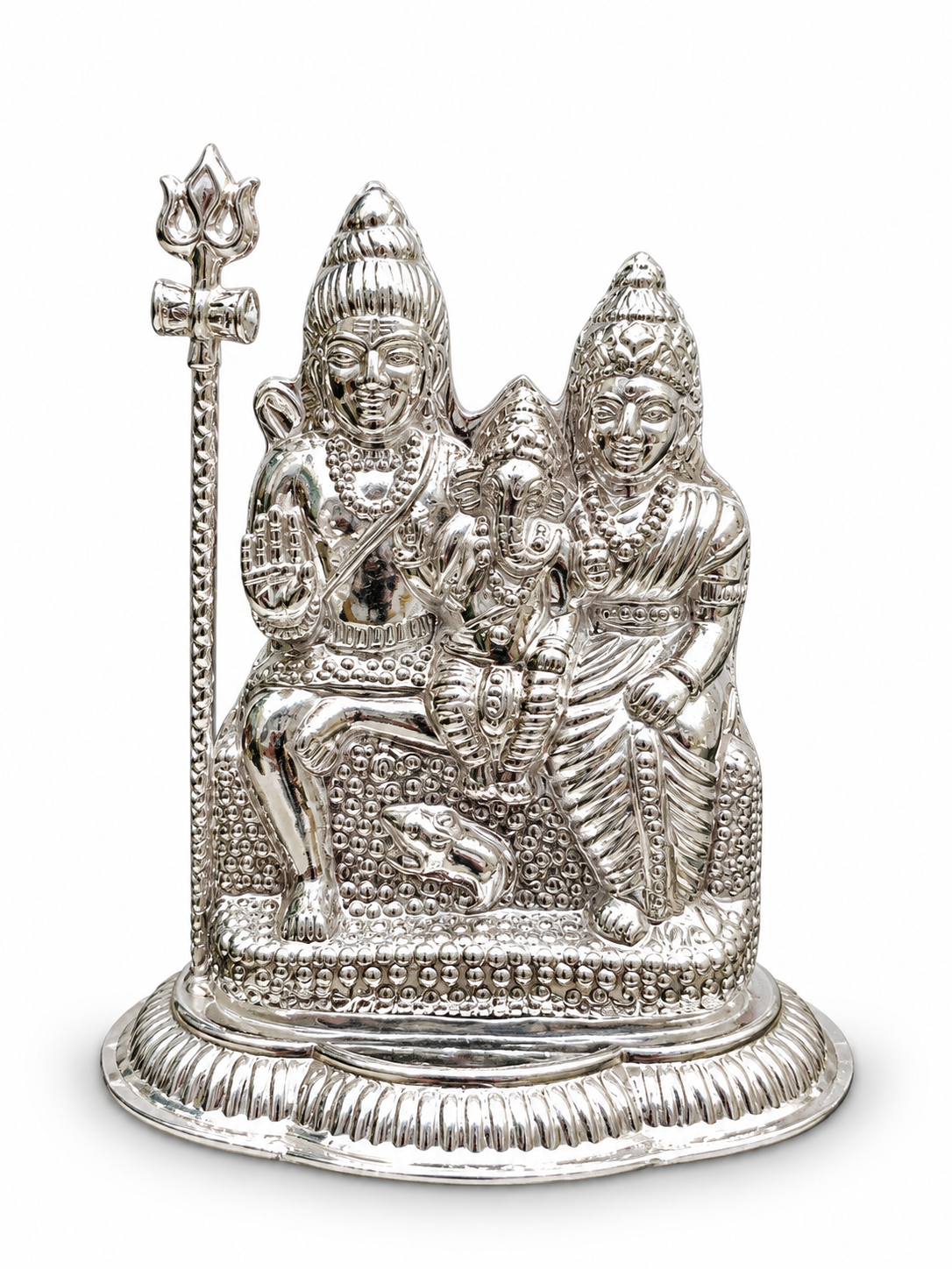 Premium 925 Pure Silver Shiv Parivar (Shiva Family) Idol