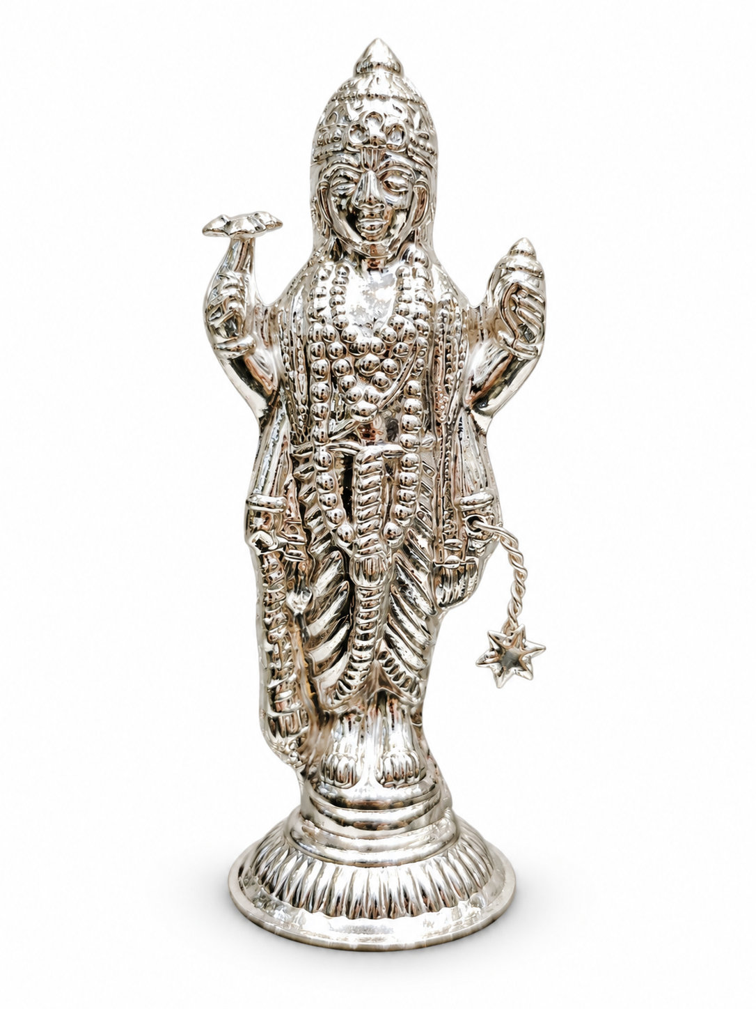 Premium 925 Pure Silver Standing Lord Vishnu Idol
