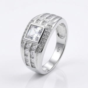 Silver Princess Solitaire CZ Ring